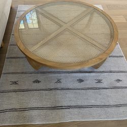 Round Rattan Coffee Table 