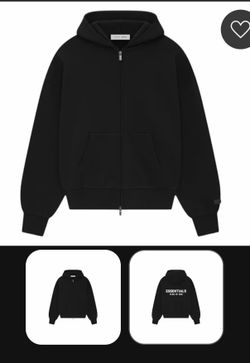 Essential fear of god zip up hoodie