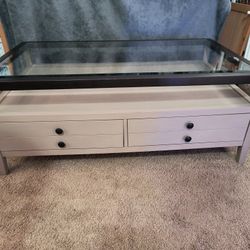 Coffee Table With Drawers And Glass Top