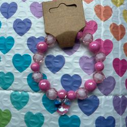 Pink Heart Charm Bracelet