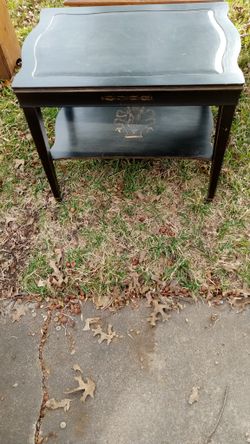 Solid wood black end table