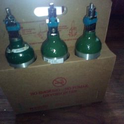 Four Brand New Bottles Oxygen Compressed USP Un 1072 Medical Gas