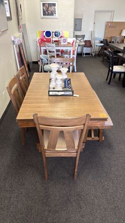 Wood Dining Table with Chairs