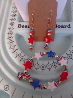 Homemade earring and bracelet