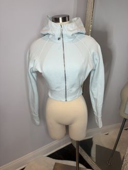 Lululemon Scuba Hoodie Womens Full Zip Cropped Light Baby Blue XS