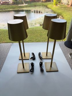 LUTEC 4 Pack Cordless Table Lamp,6000mAh Rechargeable Battery Operated