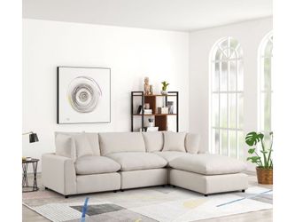 Manhattan Sand Linen Modular Sectional / 4pc - Cloud II