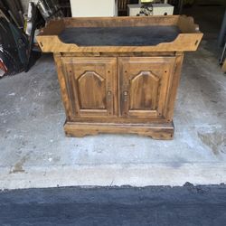 Maple Storage Dresser 2- Door with Hanging Shelf 