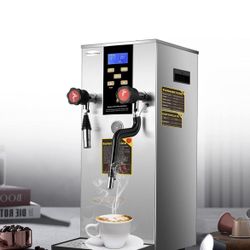 Commercial Steam Milk Frother 4 IN 1 Milk Steamer Machine with 400 Fl Oz Capacity Electric Fully-Automatic Coffee Foam Maker Frothing Machine for Coff