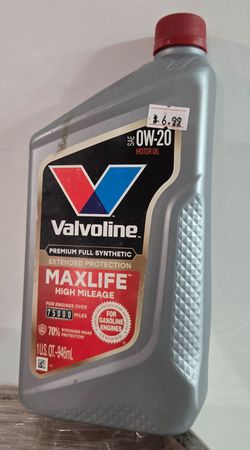 Valvoline MaxLife 0W-20 Full Synthetic Motor Oil 1 Qt