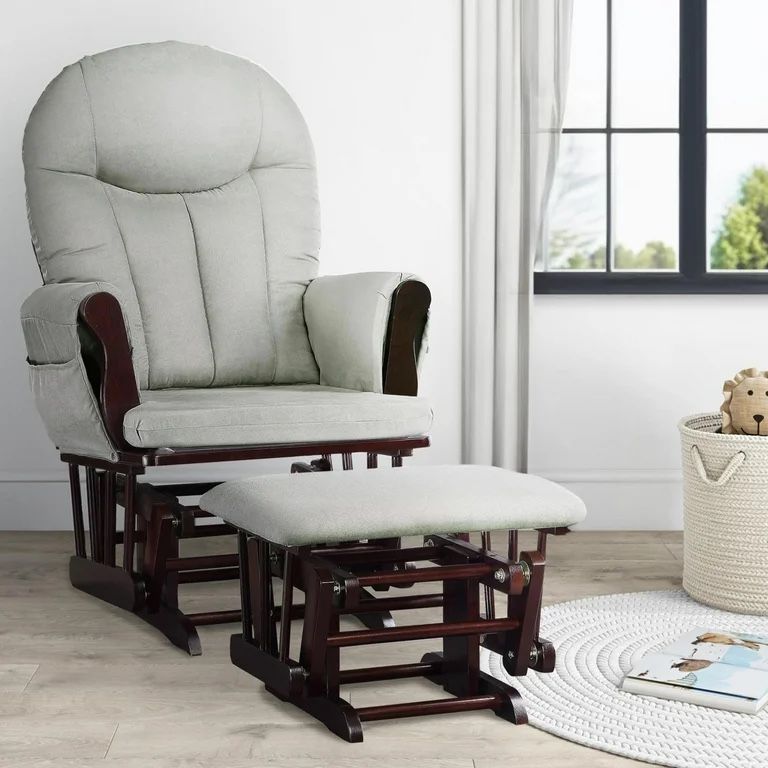 Baby Relax Huntington Glider Rocker, Gray and Espresso