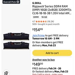 RipjawsV Series DDR4 3200 Ram 