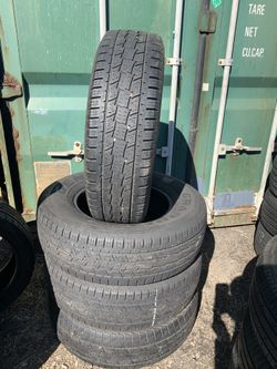 245/75/17 LT general set of used tires in great condition 75% tread 200$ for 4 . Installation balance and alignment available. Road force balance av