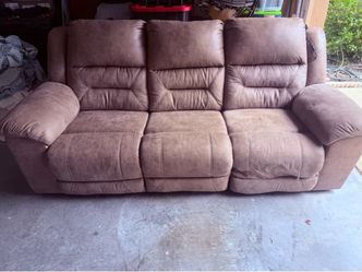 Ashley Furniture Power Reclining Sofa – Brown/Taupe – 3 Seater