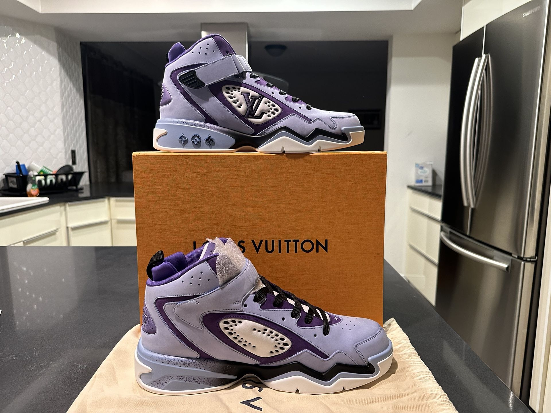 Louis Vuitton Men's LV Trainer 2 Line Sneakers Leather and Neoprene Size: US(M) 10.5