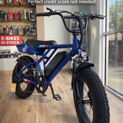 Jasion Retro Electric Bike Blue 31MPH ebike Special Financing Deal! $10 To $100 Down Payment To Take It! 