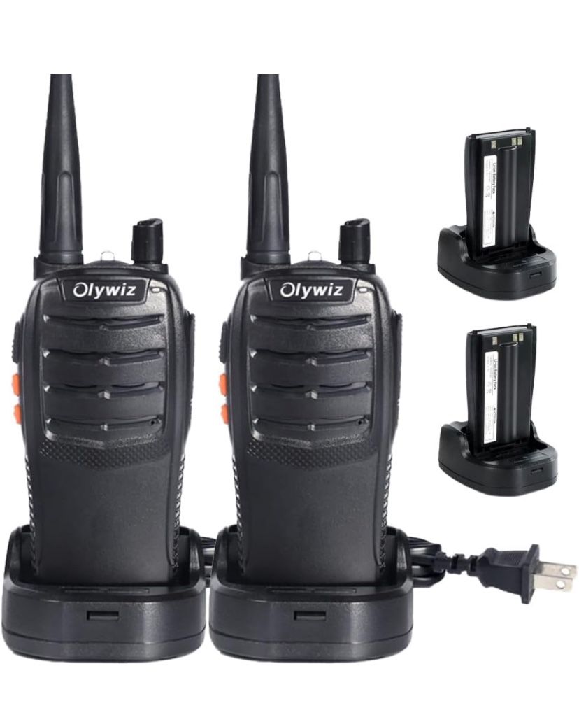 Olywiz Walkie Talkies GMRS Radio for Adults Long Range Rechargeable 2 Way Radio with Flashlight for School Business Family 2 Pack