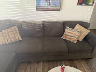 Brown Fabric Sectional Sofa