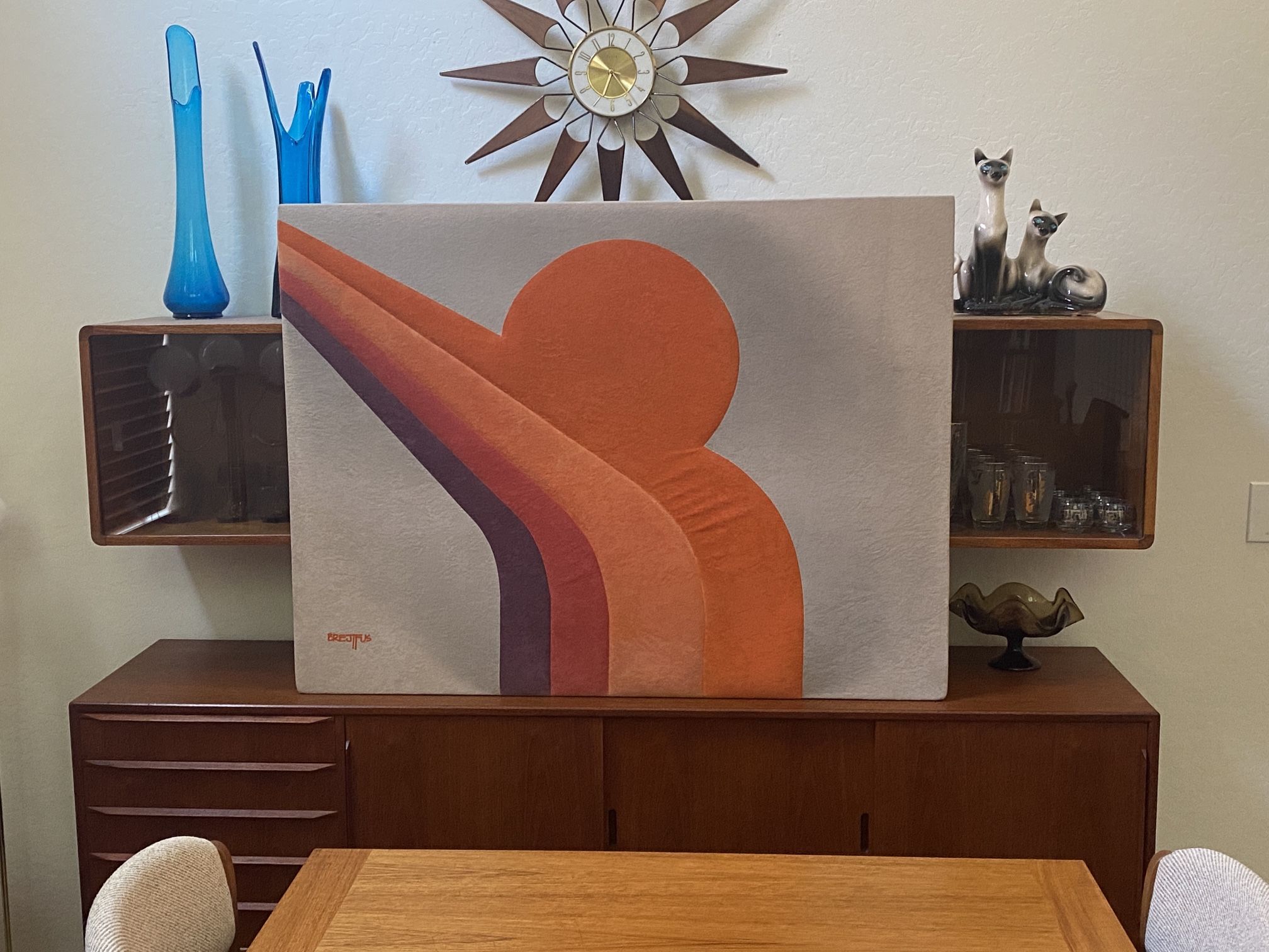 Ron Brejtfus 1970s Original Textile Art② 1970's Ultra Suede