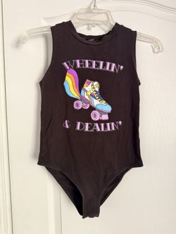 Forever 21 Girls Bodysuit — Wheelin' & Dealin' Roller Skate, 13/14, Pre-Owned