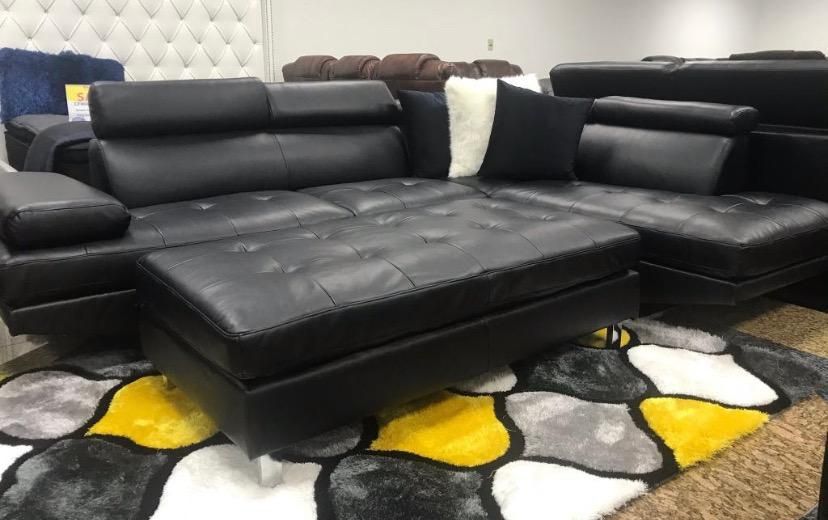 GORGEOUS BLACK IBIZA SMALL SECTIONAL!$999!*SAME DAY DELIVERY*EASY FINANCING*NO CREDIT NEEDED*HUGE SALE*