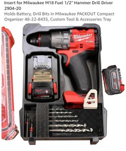 PACKOUT Insert for Milwaukee M18 Fuel 1/2" Hammer Drill