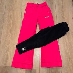 Spyder Kids Ski Pants Pink with Fleece Layer