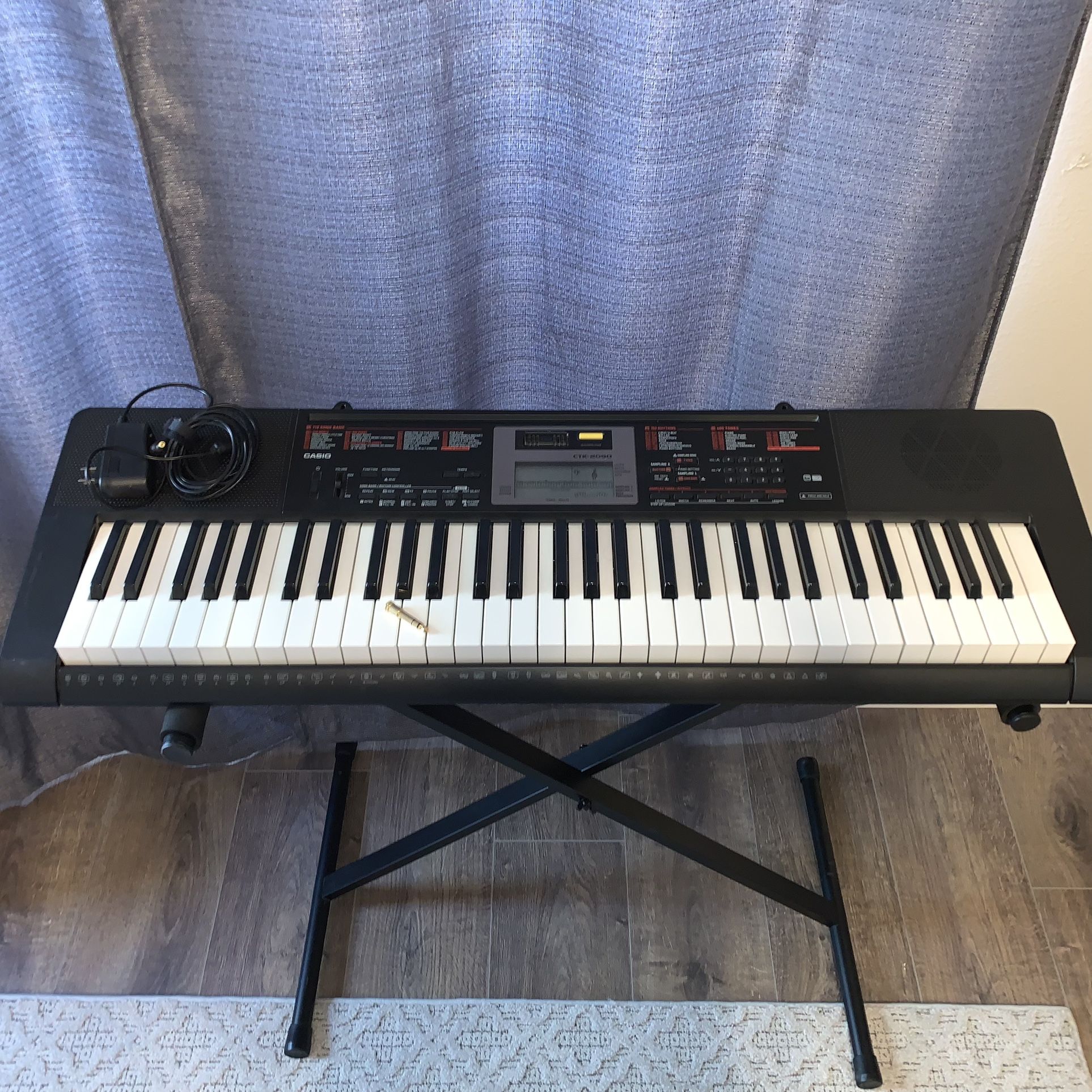 Casio CTK-2090 Portable Keyboard with Power Supply and Stand