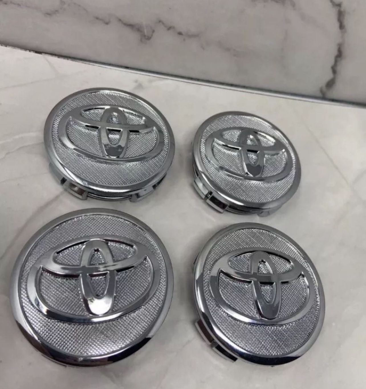 SET 4 TOYOTA WHEEL RIMS CENTER HUB CAPS CHROME 57MM COROLLA PRIUS CAP