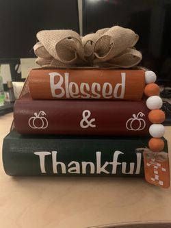 Fall book stack decor