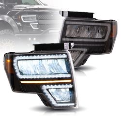 New  Full LED Headlights For 2009-2014 Ford F150