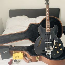 Gibson ES 330 Electric Guitar Memphis Black Refin With Bigsby
