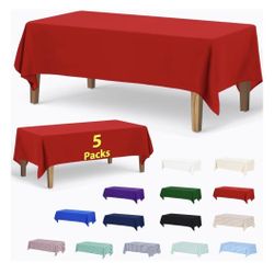 5 Pack Rectangle Polyester Tablecloth 60 x 84 Inch