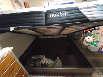 King lift bed frame and 2 Nector twin bed mattresses
