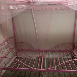 Pink Canopy Bed Frame