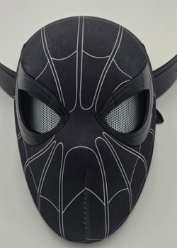 Spider-Man Style Moving Blinking Eyes Mask (Chin Control) Cosplay - Black/Red