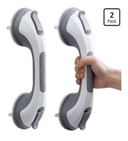 TAILI Shower Grab Bar, 2 Pack 12 Inch Suction Grab Bars for Bathtubs and Showers for Elderly, Shower Handle for Seniors Bathroom Safety Grip, No Drill