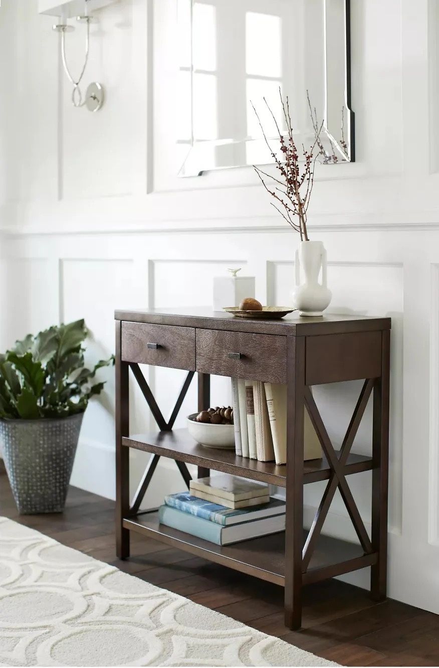 Threshold Console Table 2 Shelf Espresso Brown