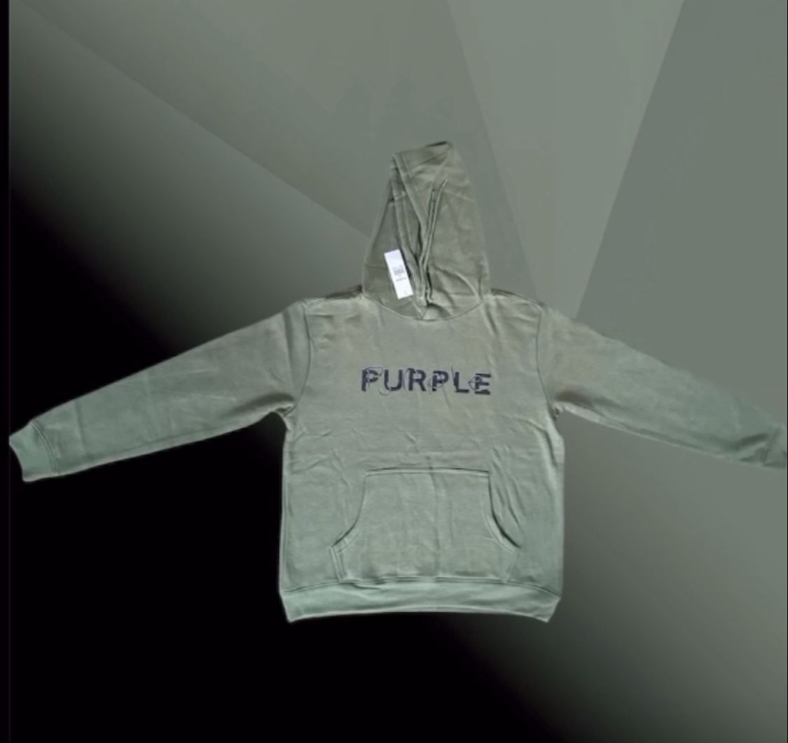 Green Color Purple Brand Hoodie Size M