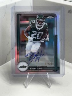 2026 Topps Chrome Breece Hall New York Jets Autograph Card 07/25