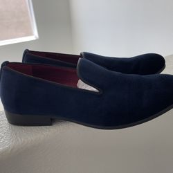 2 x Perry Ellis Navy Blue Velvet Loafers