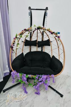 Double Hanging Egg Chair with Stand