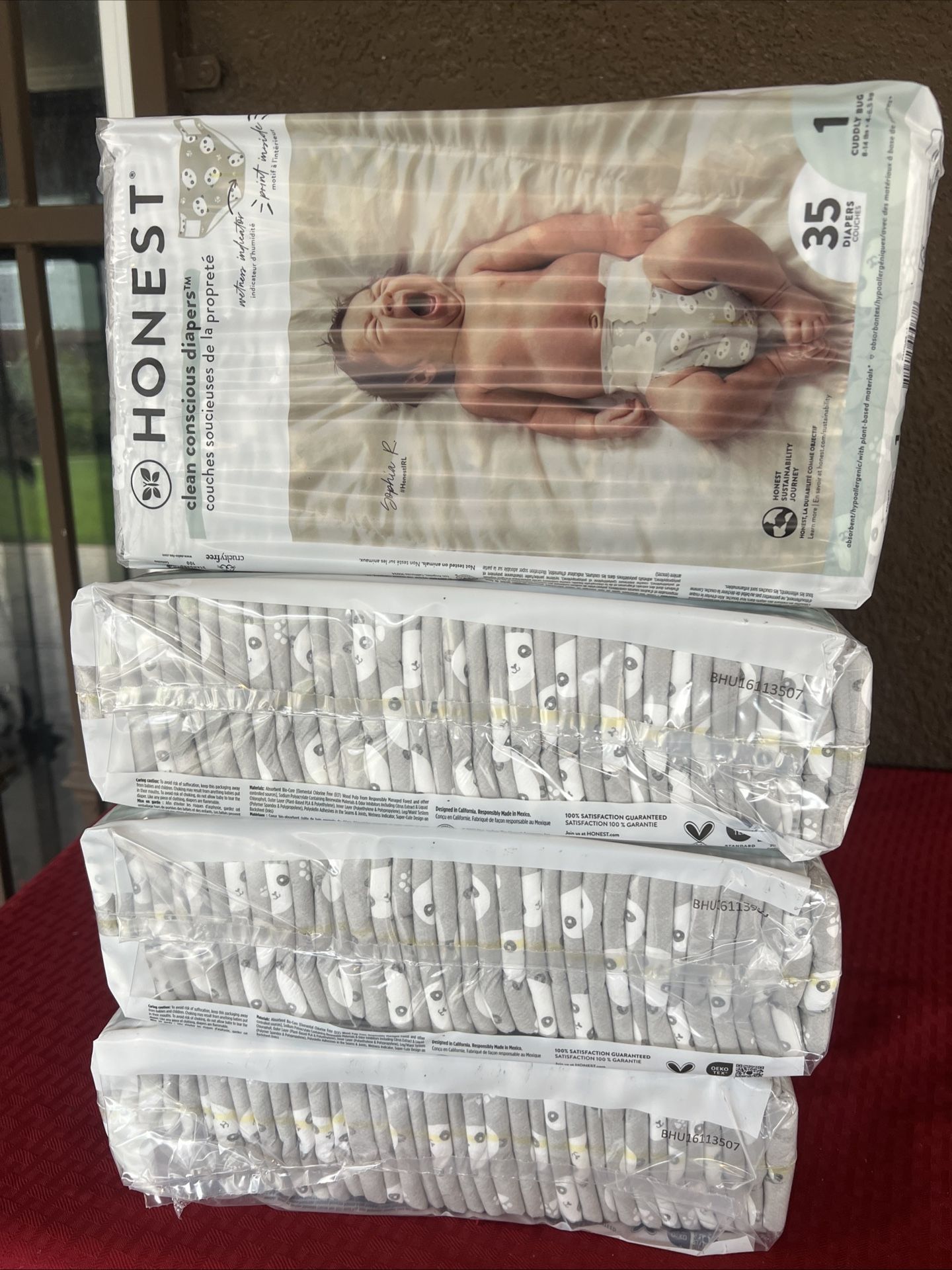 Clean Conscious Diapers™, Size 1, 8-14 lbs, Pandas, 140 Diapers (4 Pack)