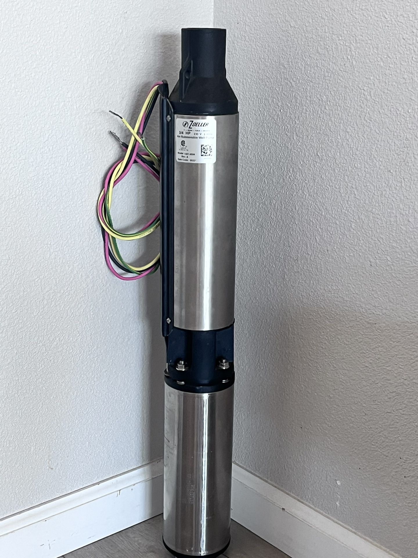 3/4 hp 4" submergable well pump zoeller