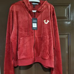 True Religion Velour Zip Hoodie