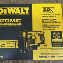 DEWALT ATOMIC 20V MAX Cordless Brushless Ultra-Compact 5/8 in. SDS Plus Hammer Drill