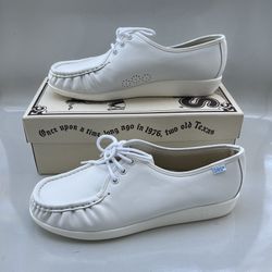 SAS Lace Up Loafers Women's Shoes Siesta White Size 10 M  