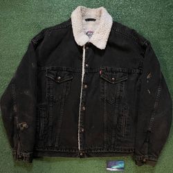 Vintage 1980s Levi’s black Sherpa jean jacket