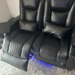 MOVE OUT DEAL LEATHER HOME THEATER SEATING RECLINING SOFA