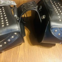 Brand New Element Leather Motorcycle Saddle Bags 